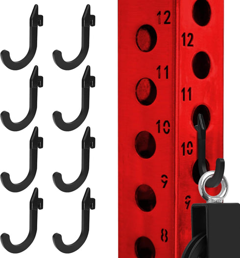 Topfinder 8PSC Squat Rack Accessories Hook Holder,Power Rack Attachments Hooks,DIY Storage Hook for