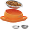 Elevated Cat Food Bowl, Tilted Feeding Stand, Whisker Friendly Slanted Feeder, Orange