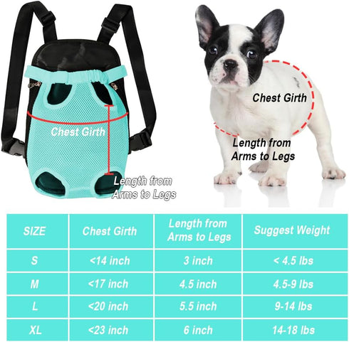 FEimaX Adjustable Dog Carrier Backpack for Small Medium Dogs Cats, Legs Out Front Travel Bag, Hands-Free for Hiking,