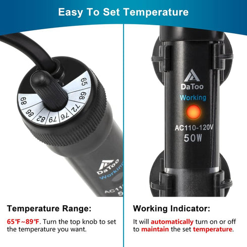 Adjustable 300W Aquarium Heater, Submersible Fish Tank Heater with Electronic Chip Thermostat for Marine and Freshwater.