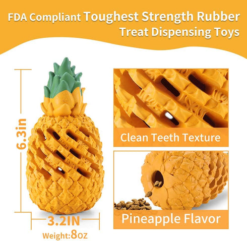 Pineapple Dog Toys for Large Dogs, Indestructible Chew Toys for Small Medium Dogs, Tough Puzzle Toys