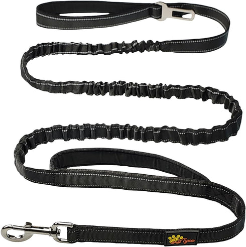Heavy Duty Bungee Dog Leash, 6 ft - 7.5 ft for Large, Medium Dogs, No Pull, Reflective Tactical Leash with Double Handle