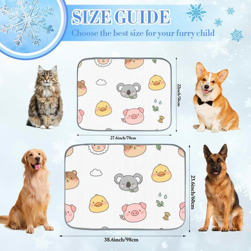 imiBBWQu Summer 27" 22" Cooling Pad Cute Suck Pig Bear Dog Cooling Mat Pad Washable Cool Pet Cold Dog Bed Mats Non-Slip