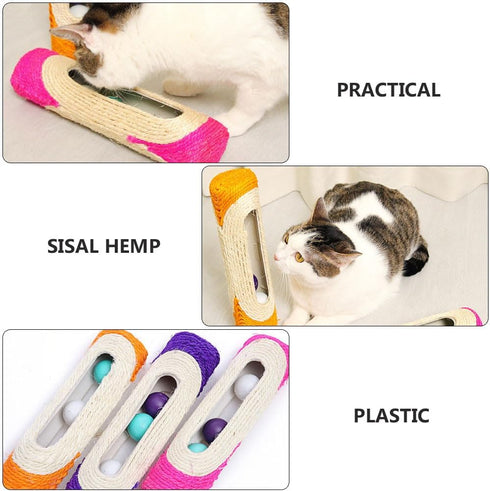 NOLITOY Cat Scratching Post Rolling Ball Toy, Fun for Kittens, Increases Movement for Cats Health
