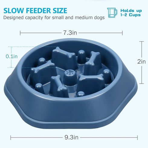 UPSKY Slow Feeder Dog Bowl, Anti-Choking Slower Feeding Pet Puzzle Bowls, Interactive Bloat Stop Dog Food Dishes for