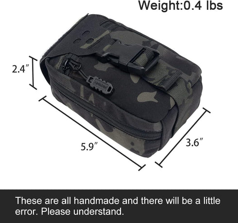 Removable Tactical Medical Pouch, Rip-Away MOLLE IFAK Pouch for Camping Hunting, 500D Nylon (Multi-camo Black)