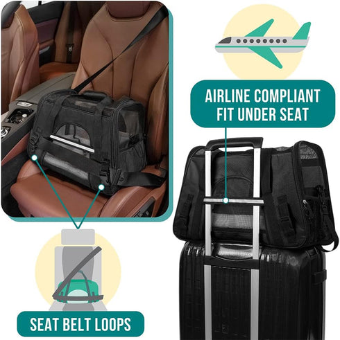 PetAmi Airline Approved Pet Carrier for Cat, Soft Sided Dog Carrier for Small Dogs, Cat Travel Supplies Accessories