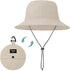 Waterproof Bucket Hat for Women and Men, Wide Brim Packable Sun Hat with UV Protection for Summer