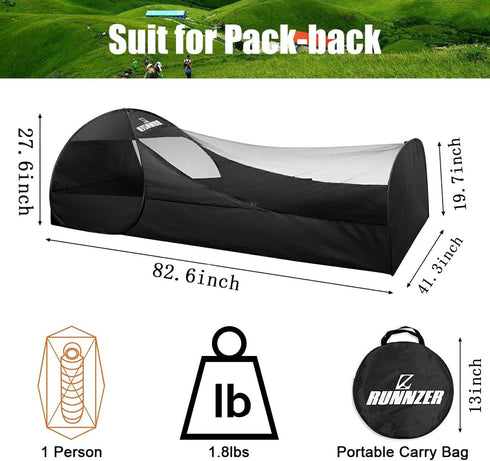 Single Person Pop Up Tent, 1 Person Mosquito Net Tent for Outdoor Use
