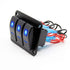 FXC Rocker Switch Aluminum Panel, 3 Gang Toggle Switches Dash, 5 Pin ON/Off, 2 LED Backlit for Boat Car Marine Blue