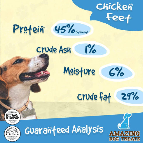 Amazing Dog Treats - Chicken Feet Dog Treats (25 Count) - All Natural, Premium Quality Chicken Feet Chews