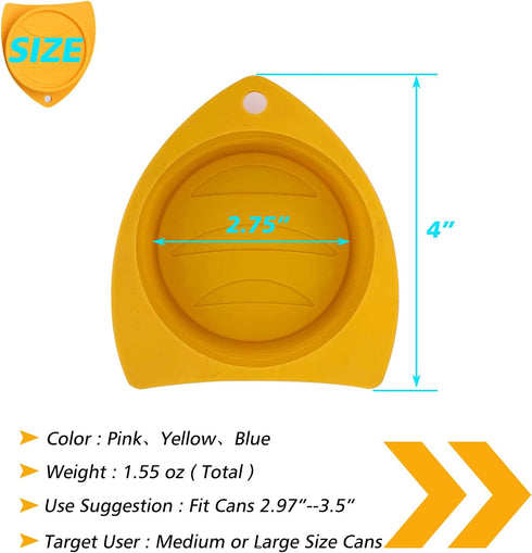 3 Pack Silicone Stretch Lids for Dog Cat Food Cans, Reusable Universal Size Covers for Medium and Large Cans