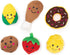 ZippyPaws Burrows Replacement Miniz Assorted Foods 6-Pack - Plush Refills for Interactive Dog Toys & Puppy Toys