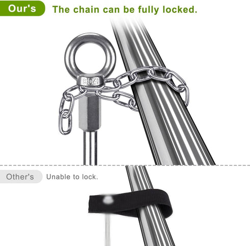17.5'' 3'' 2pcs Sets, Insaga Fully Welded Ground Anchors with Chain, Wider Spiral Trampoline Anchors, Mobile Home