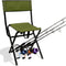 LEADALLWAY Folding Fishing Chair with Rod Holder in Green