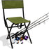 LEADALLWAY Folding Fishing Chair with Rod Holder in Green