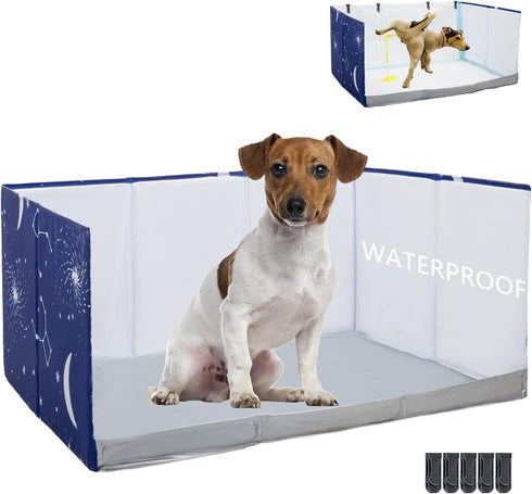 Bencacawinstyle Dog Litter Box with High Walls,Pee Pad Holder Tray for Indoor Dog
