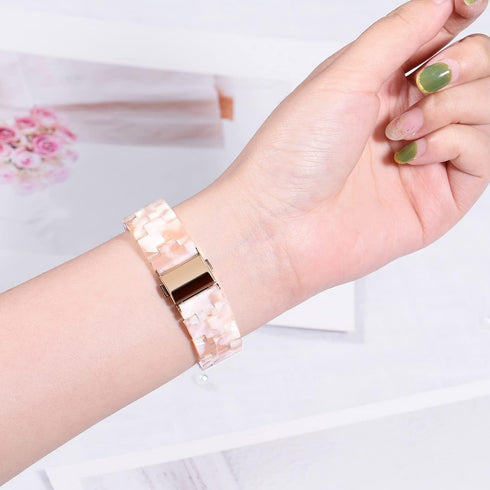 Wongeto Bands for Fitbit Luxe/Luxe SE, Resin Wristband Strap with Stainless Steel Buckle Replacement Bands