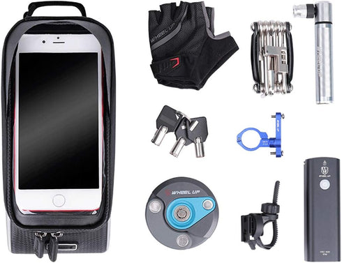 Universal Bike Phone Holder - Black Handlebar Mount, Compatible with iPhone 15/14/13/12/11/10, Samsung Galaxy S8 Plus