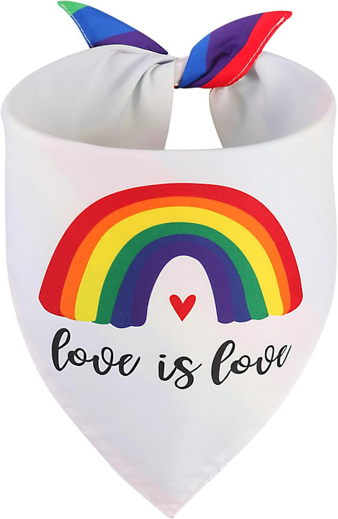 QUQULE 1PCS, Pride Dog Bandana Small Rainbow Scarf for Boy and Girl, Colorful Durable Triangle Reversible Bibs