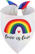 QUQULE 1PCS, Pride Dog Bandana Small Rainbow Scarf for Boy and Girl, Colorful Durable Triangle Reversible Bibs