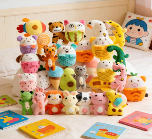 Kyatico 30 Pcs Dog Squeaky Toys, Cute Plush Small Dog Toys with Squeakers,Interactive Puppy Chew Toys for Small Medium