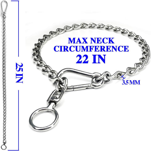 Dog Chain Collars 304 Stainless Steel, Anti Winding Chew Proof Necklace for Small to Large Dogs Training