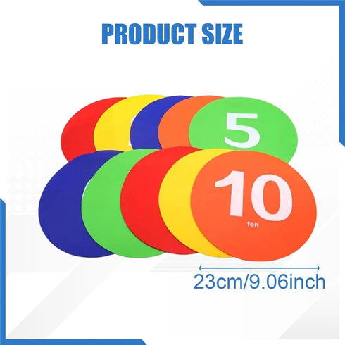 KaiYeA 10Pcs 23cm Spot Markers Spots Markers with Storage Bag Floor Discs Diameter Non Slip Floor Markers Floor Dots