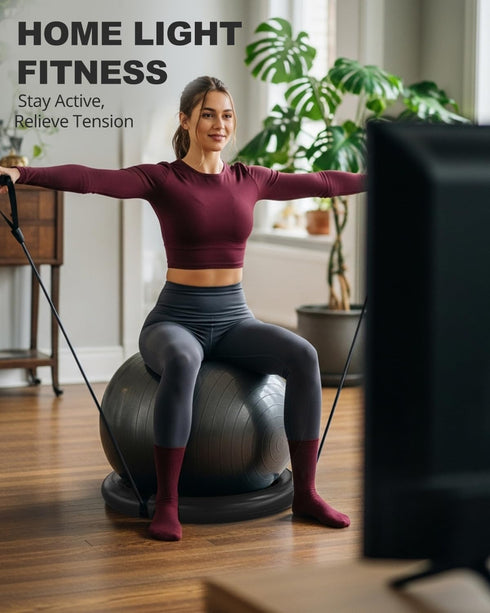 Trideer Yoga Ball Chair with Base & Bands for Home Workouts