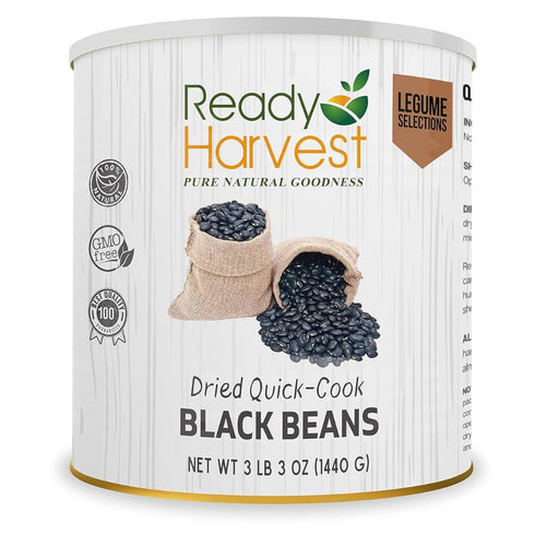 Ready Harvest Emergency Food - Quick-Cook Black Beans | Pre-cooked Beans, Just