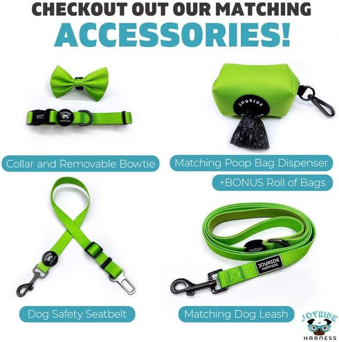 Joyride Adjustable Dog Collar with Removable BowTie, Breathable for All Breeds, Strong D-Ring and Heavy Duty Buckle
