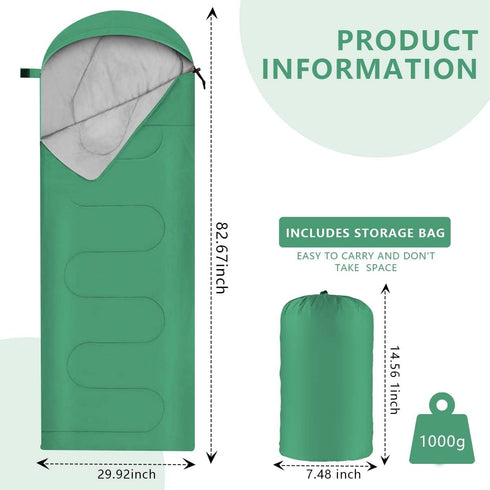 Portable Waterproof Camping Sleeping Bags for Adults and Kids, 4 Seasons for Hiking, Backpacking, Indoor Outdoor Use