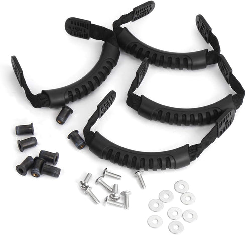 LIXADA 4 Pcs Black Kayak Canoe Boat Side Mount Carry Handles, Paddle Park Handles and Hardwares