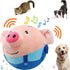 Active Moving Pet Plush Toy - Interactive Talking Moving Dog Ball, Washable Cartoon Pig Plush Sound Toy for Dogs and