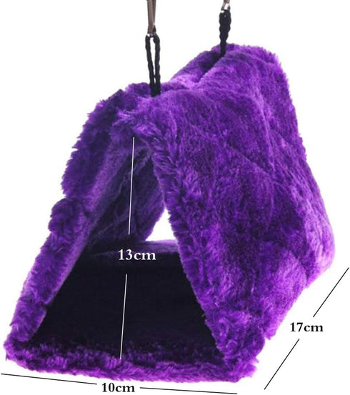 Pesp Pet Bird Nest Hammock Hanging Cave Cage Plush Snuggle Tent Bed (Small)