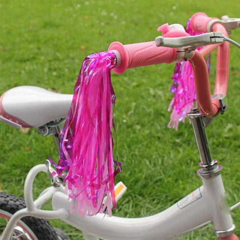 lasenersm 6 Pairs Bike Handlebar Streamers, Tassels for Girls Boys Bicycle Grips Accessories (Blue, Pink, Purple)