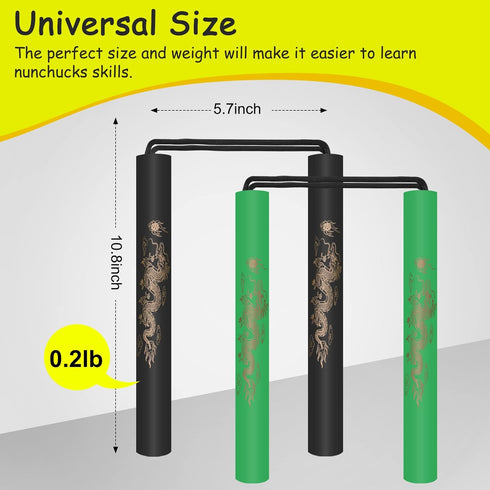 Nunchucks Cord Nunchakus, Safe Foam Rubber Training Nunchucks for Kids & Beginners Practice