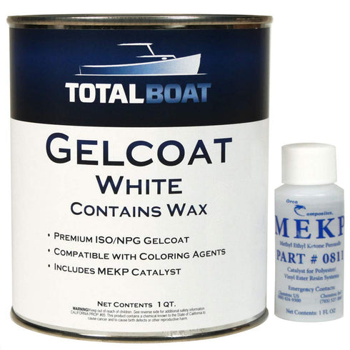 TotalBoat-14409 Marine Gelcoat - White, Quart with Wax for Boat Building, Repair and Composite Coatings