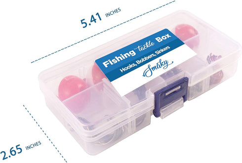 Smaky Fishing Tackle Kit, 80 Pcs Beginners Equipment Includes Hooks, Bobbers, Sinkers for Starter Kit