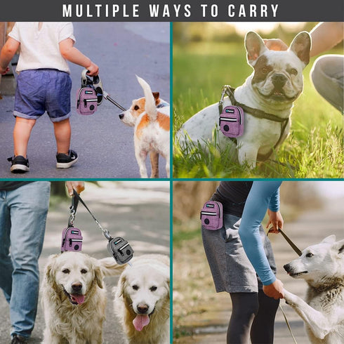 PetAmi Dog Poop Bag Holder for Leash, Dog Pet Waste Bag Dispenser For Poop with Clip for Doggie Puppy Walking