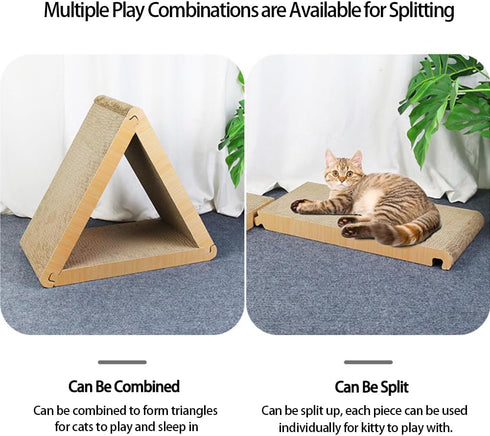 Cat Scratcher Cardboard, Durable Large Triangle Vertical Cat Scratching Board with Premium Scratch Textures Design