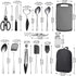 Kyraton Camping Cooking Set 15 Pack, Portable Kitchen Utensil Set for Backpacking, Barbecuing, Camping, Hiking
