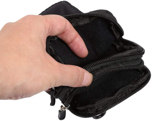 Small Crossbody Cell Phone Bag - Black Phone Waist Bag, 6.5" Travel Shoulder Messenger Holster with Strap
