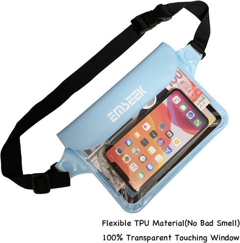 Waterproof Waist Pouch Dry Belt Bag, Fanny Pack to Keep Your Key Fob, Wallet, Kindle, Phone Dry, Perfect for Swim Surf