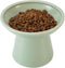 Extra Wide Elevated Cat Bowls - 6.2" Ceramic Cat Food Bowl, Shallow Dish, Whisker Fatigue, Lead & Cadmium Free, Sage