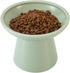 Extra Wide Elevated Cat Bowls - 6.2" Ceramic Cat Food Bowl, Shallow Dish, Whisker Fatigue, Lead & Cadmium Free, Sage
