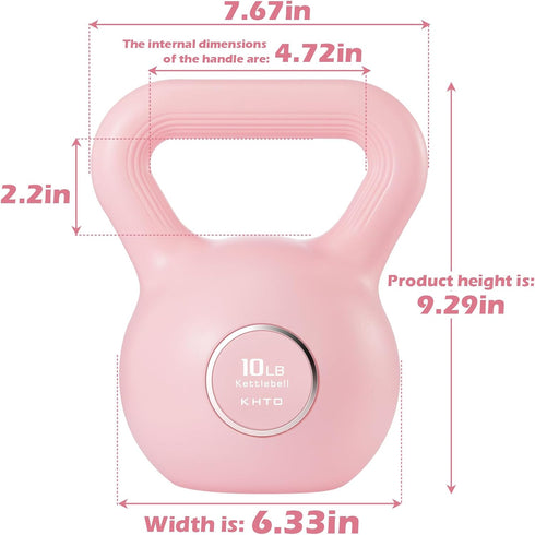 KHTO Kettlebells Fitness Exercise-Pink Strength Training Kettlebell Sets, Dumbbell Weights for Home Gym Equipment