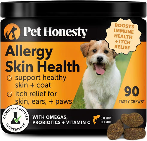 Allergy Skin Health - Allergy Itch Relief, Fish Oil for Dogs, Probiotics for Healthy Skin, Soft Chews for Healthy Skin