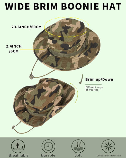 Sun Hats for Men Women | UPF 50+ Bucket Hat | Foldable Boonie Hat for UV Protection Hiking Beach Fishing Summer Safari
