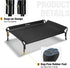Veehoo Cooling Raised Dog Bed - Guardrail Elevated Bed, Chewproof Frame with Washable Breathable Teslin Mesh, Non-Slip
